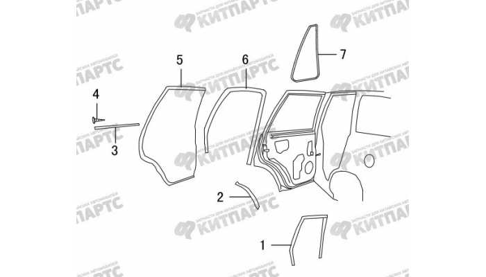 Уплотнитель задней двери Great Wall Hover H5